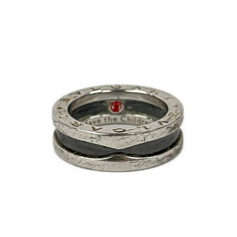 Bvlgari Save the Children Ring Silver Black Ceramic
